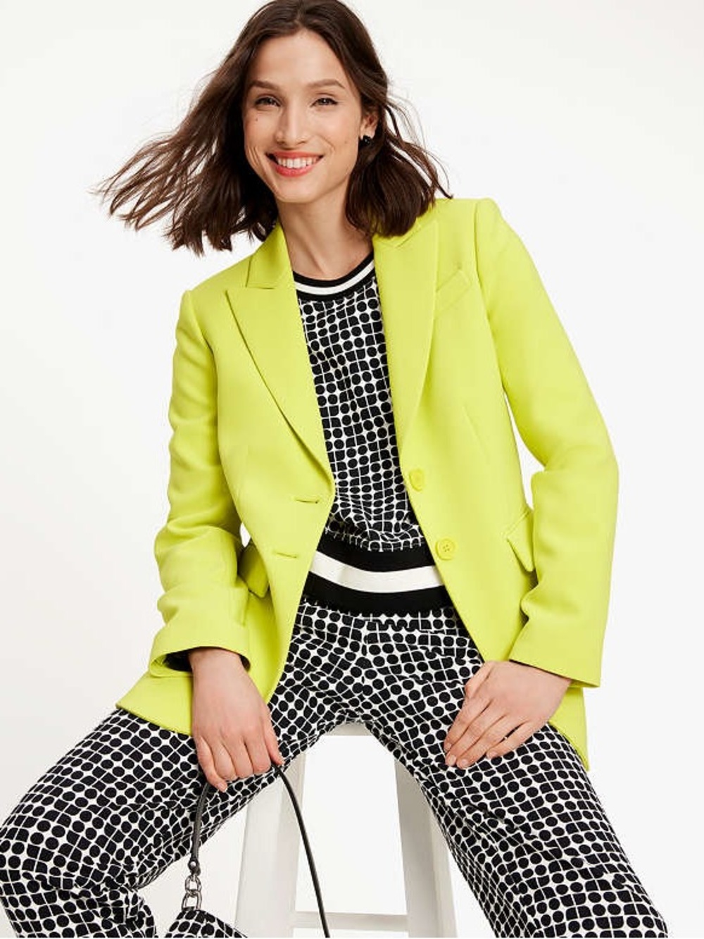 KATE SPADE Tech Twill Wasabi Yellow Blazer Classic Tailored Jacket NWT $398